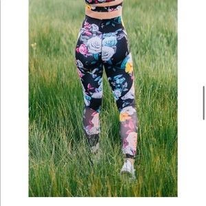 Zyia floral mesh leggings